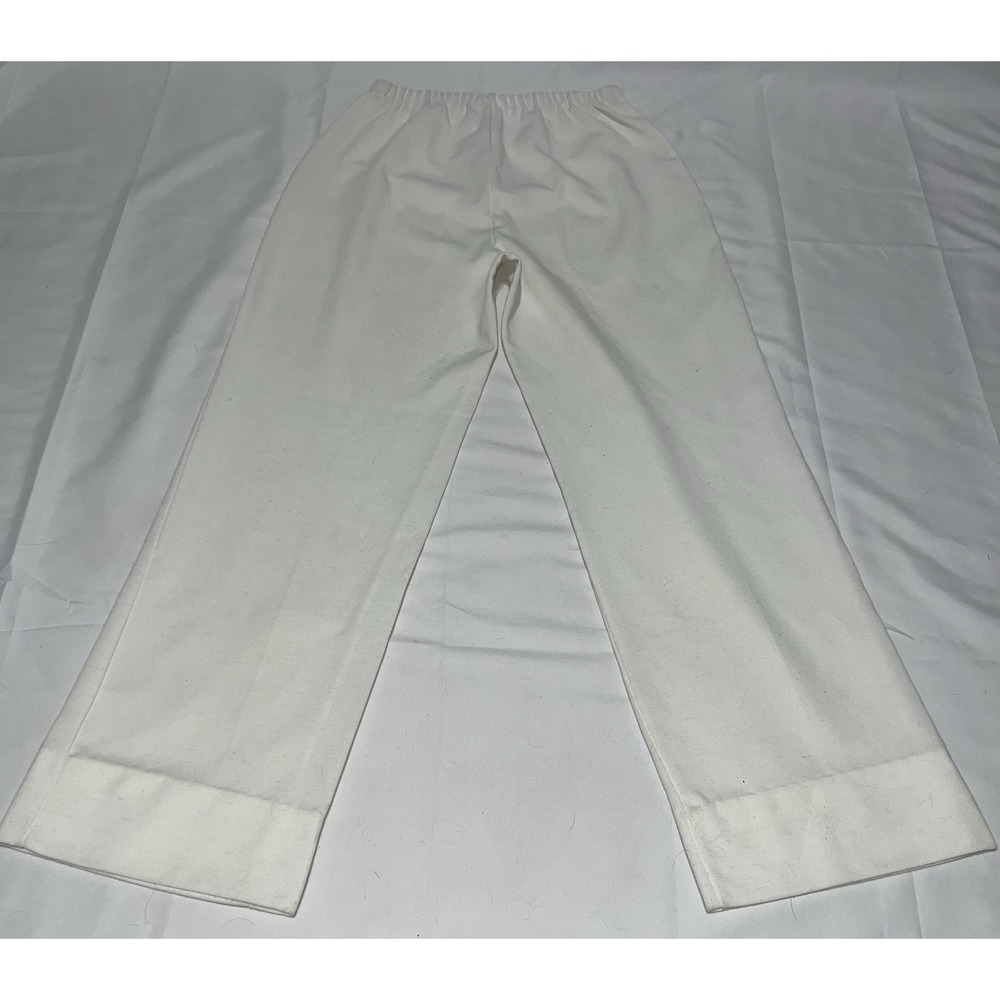 Vintage 80's ILGWU Women's Size 14 Trousers Polyester White Style 1990 Pants USA - Picture 3 of 6
